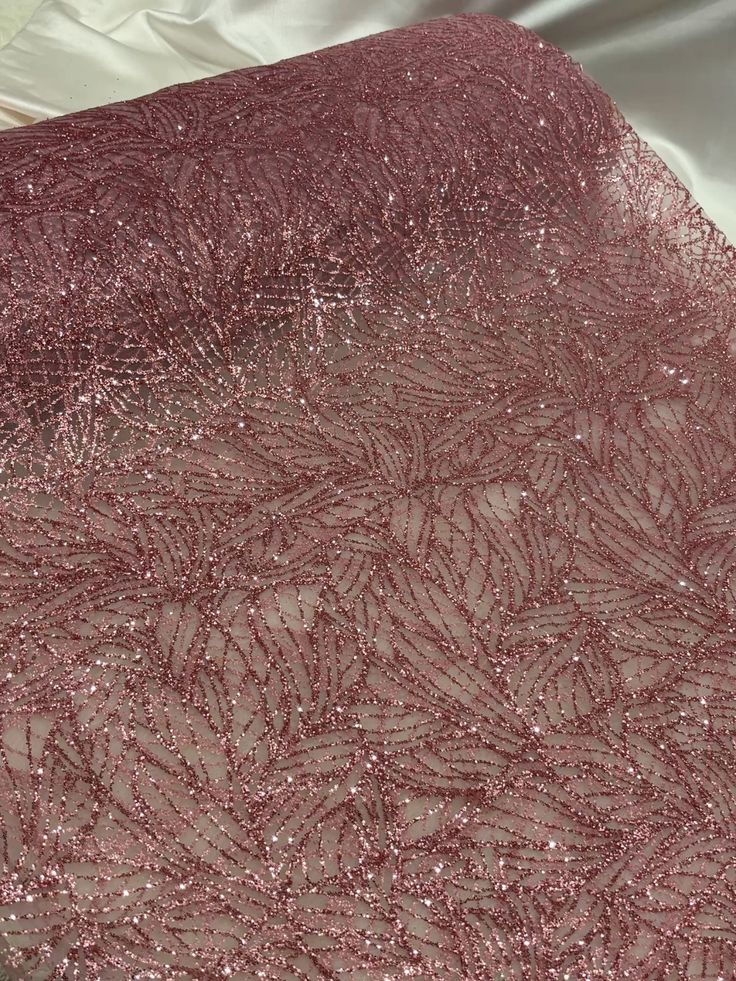 Υφαντό ύφασμα με glitter παγιέτες σε dusty rose απόχρωση